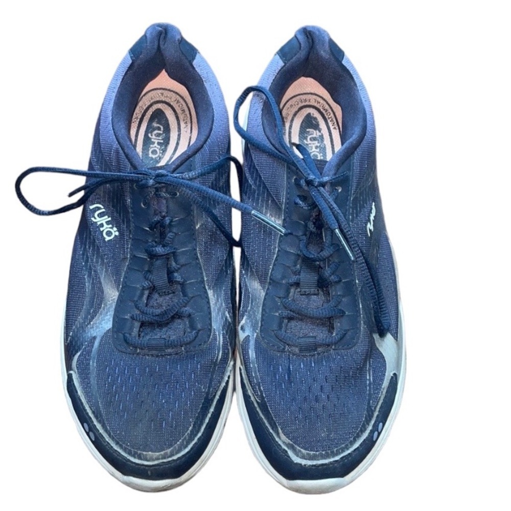 Ryka Running Sneakers Blue Pink Run Workout Kickboxing Outdoors Hiking Size 8.5